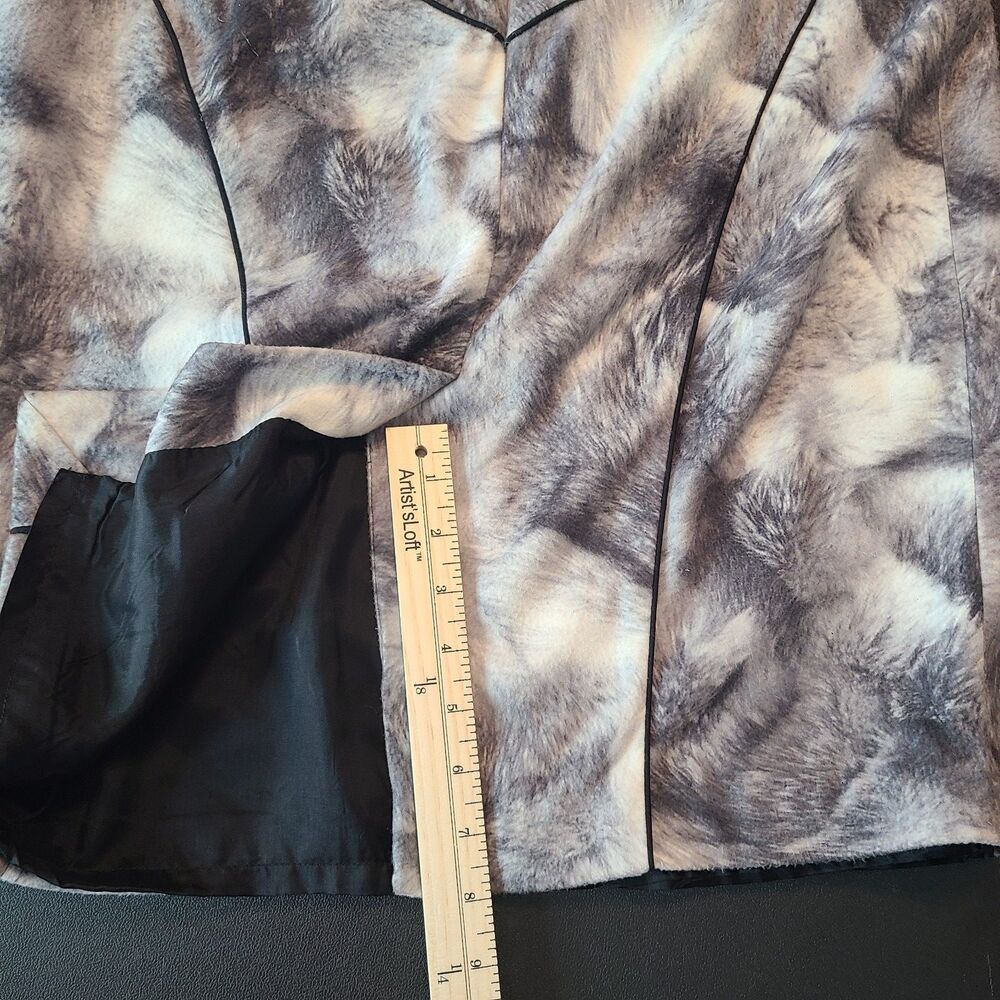 Bensoni Realistc Faux Fur Texture Print Pencil Skirt Sz 10 Mob Wife Indie Sleeze - Picture 5 of 8